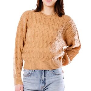 3 For 30 💥 Nikka K Cable Knit Plush Cropped Sweater Goldenrod Yellow Junior XL